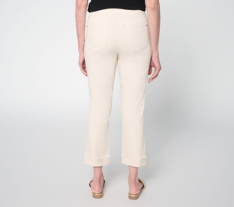 Belle by Kim Gravel Regular TripleLuxe Twill Cuffed Crop Jean — View 4