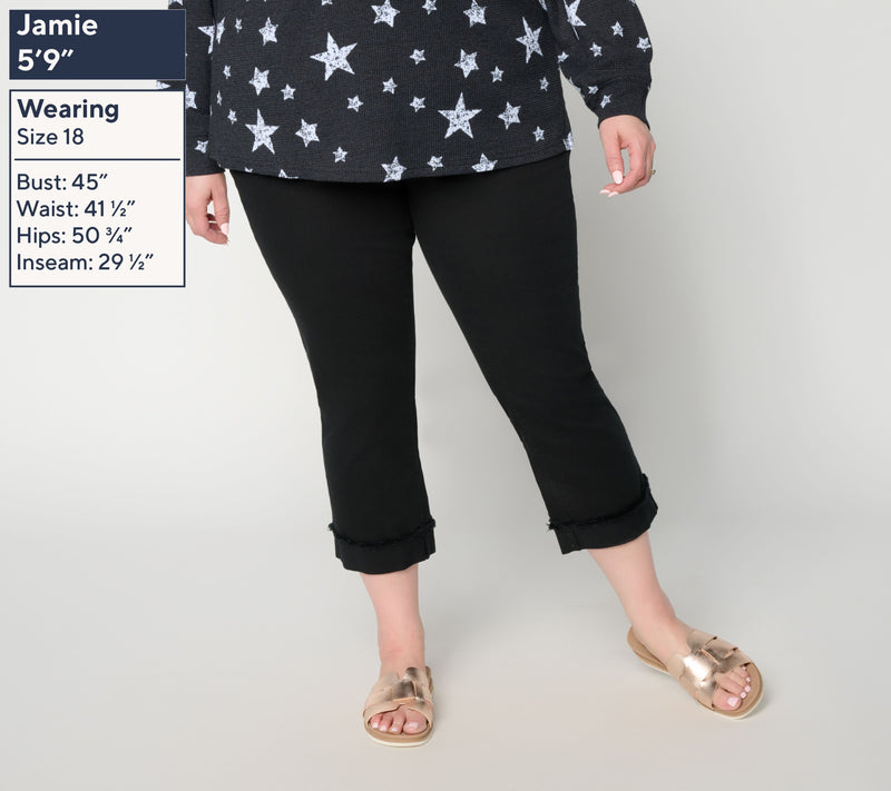 Belle by Kim Gravel Regular TripleLuxe Twill Cuffed Crop Jean — View 2