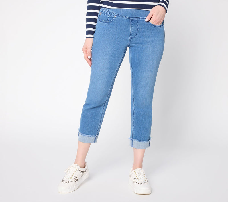 Belle by Kim Gravel Petite TripleLuxe Denim Cuffed Crop Jean — View 5