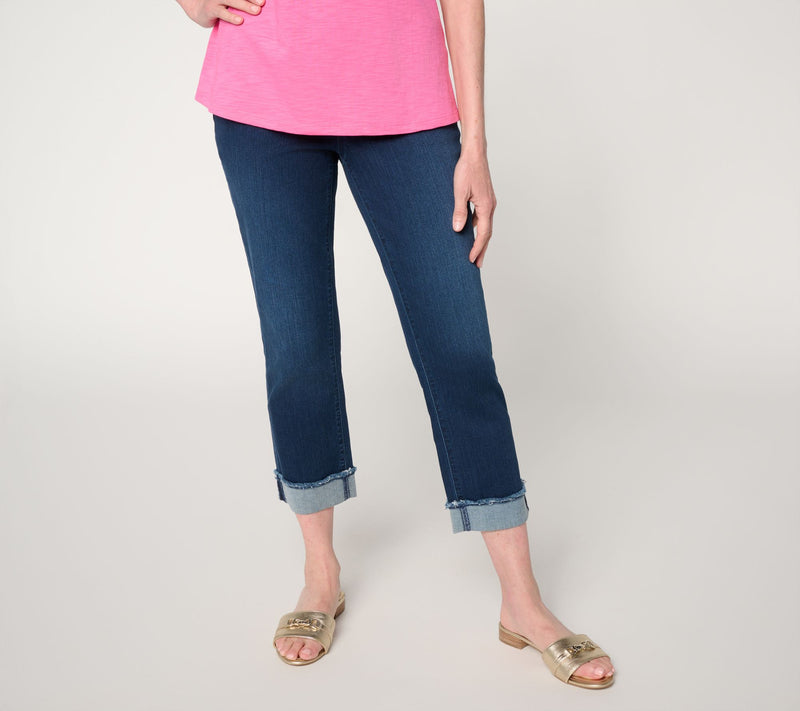 Belle by Kim Gravel Petite TripleLuxe Denim Cuffed Crop Jean — View 3