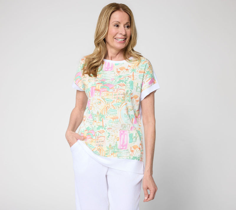 Belle by Kim Gravel Packabelle Front Knit Back Top — View 12