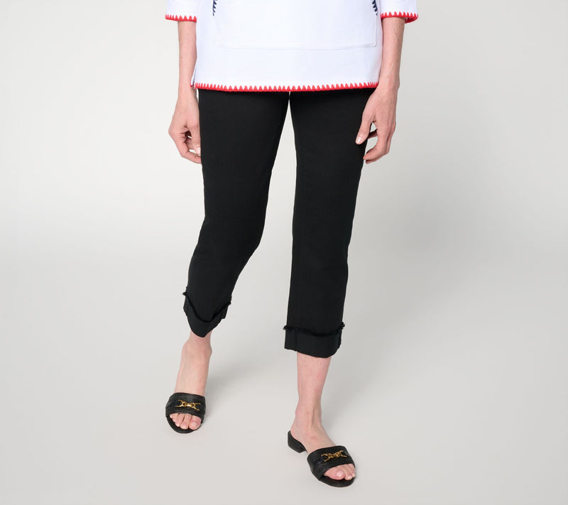 Belle by Kim Gravel Petite TripleLuxe Twill Cuffed Crop Jean — Main view