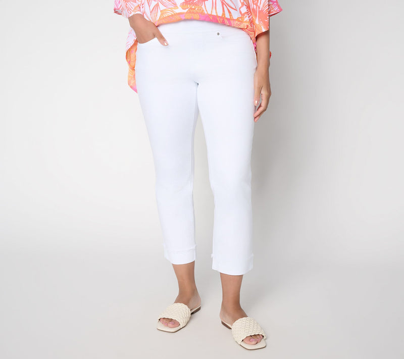 Belle by Kim Gravel Petite TripleLuxe Twill Cuffed Crop Jean — View 7