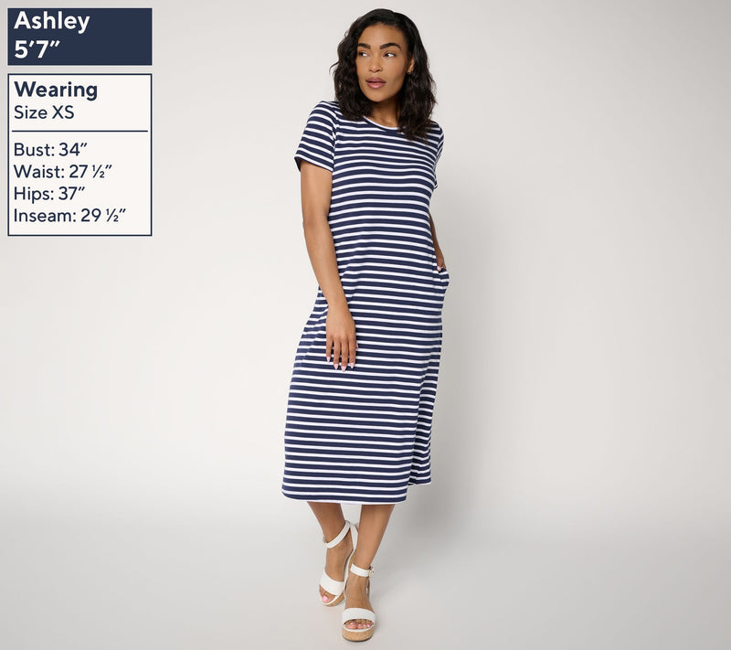 Liberty Belles by Kim Gravel Petite TripleLuxe Stripe Dress — View 2