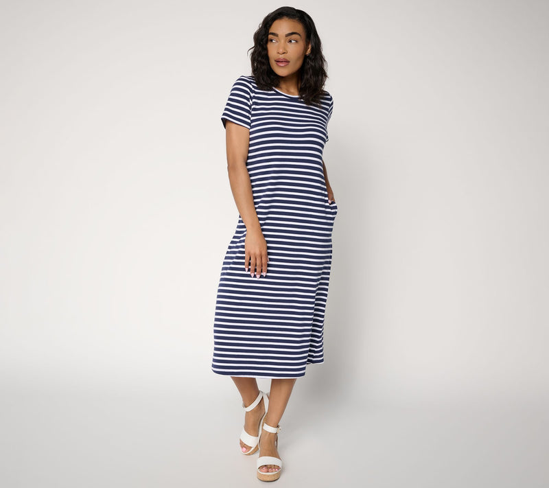 Liberty Belles by Kim Gravel Petite TripleLuxe Stripe Dress — View 10