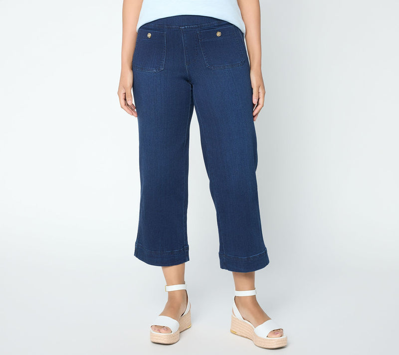 Belle by Kim Gravel Petite TripleLuxe Denim Crop Jean — View 10