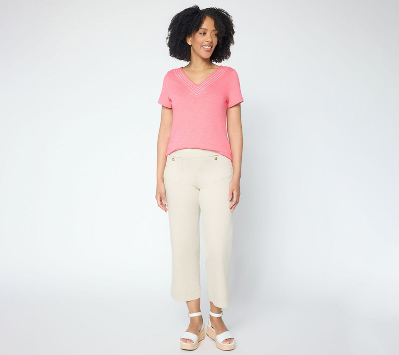 Belle by Kim Gravel Petite TripleLuxe Twill Patch Pocket Jean — View 5
