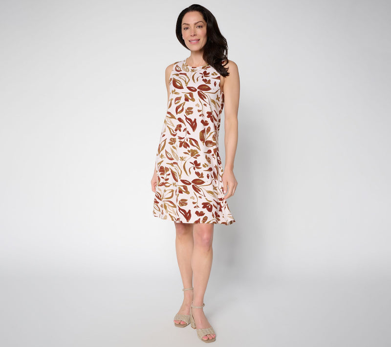 BEAUTIFUL by Lawrence Zarian Regular Printed Knee Length Knit Dress — View 7
