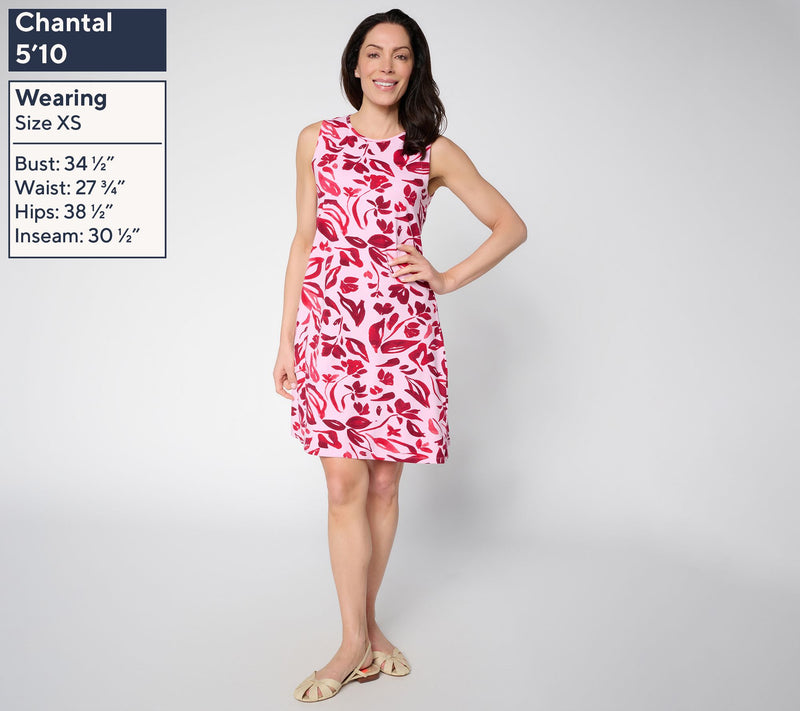 BEAUTIFUL by Lawrence Zarian Petite Printed Knee Length Knit Dress — View 8