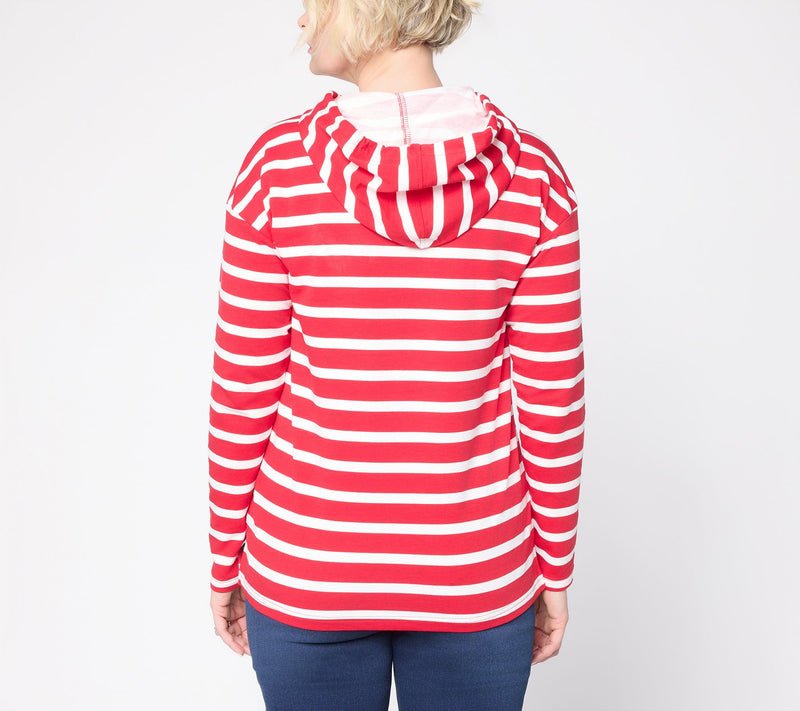 Liberty Belles by Kim Gravel French Terry Coastal Stripe Hoodie — View 4