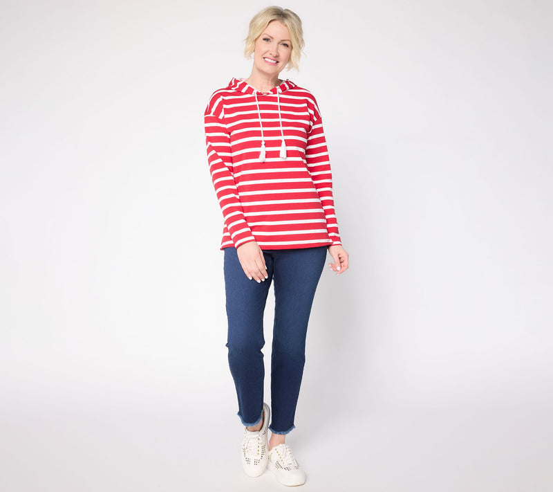 Liberty Belles by Kim Gravel French Terry Coastal Stripe Hoodie — View 5