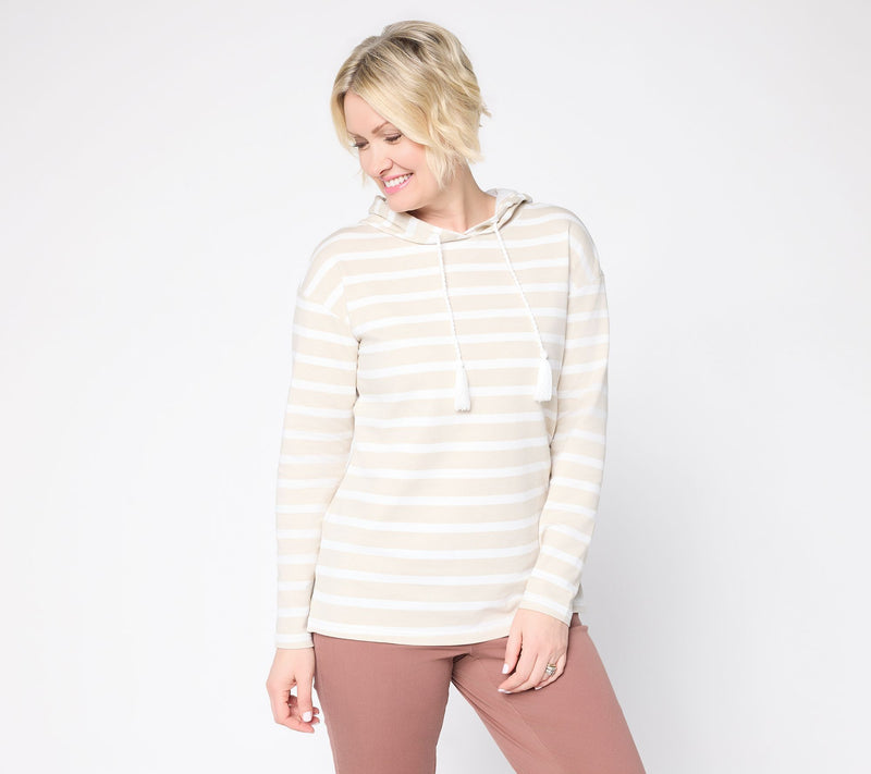 Liberty Belles by Kim Gravel French Terry Coastal Stripe Hoodie — View 11