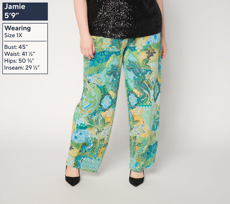 Dennis Basso Regular Printed Italia Knit Pants — View 2