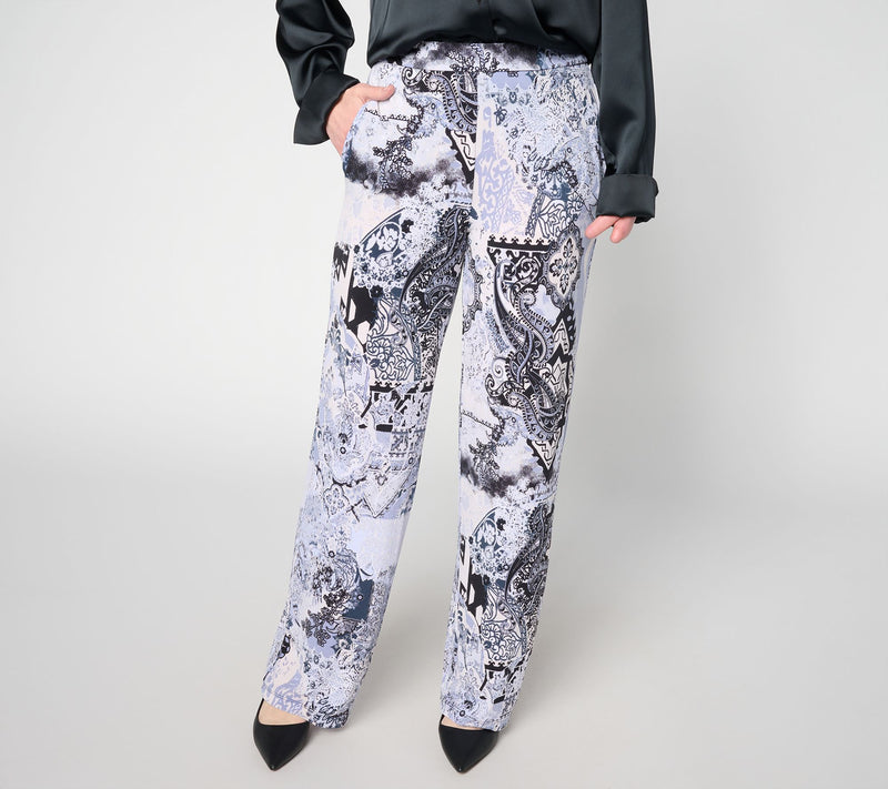 Dennis Basso Petite Printed Italia Knit Pants — Main view