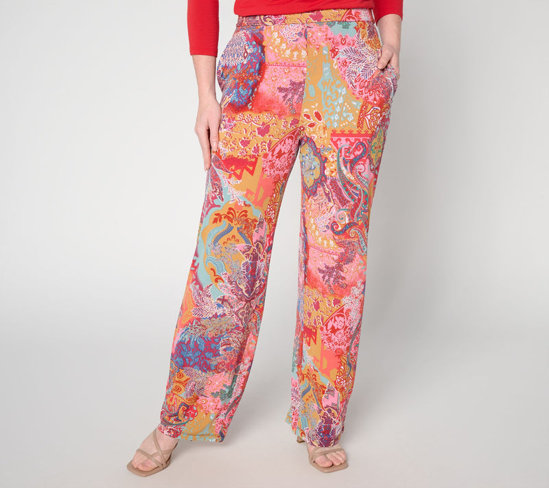 Dennis Basso Petite Printed Italia Knit Pants — View 13