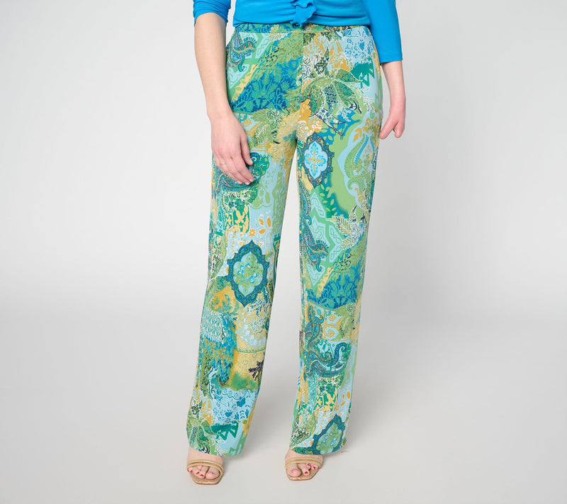 Dennis Basso Petite Printed Italia Knit Pants — View 5