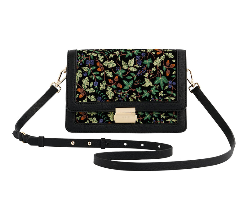 Fable England Cathy Black Embroidered Fold OverBag — View 8