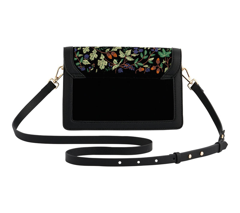 Fable England Cathy Black Embroidered Fold OverBag — View 3