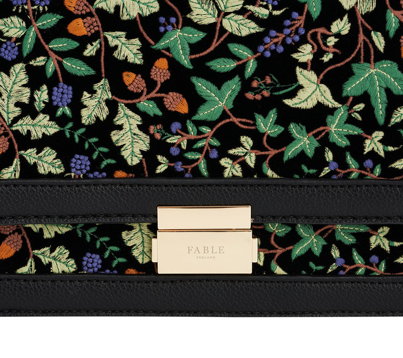 Fable England Cathy Black Embroidered Fold OverBag — View 4