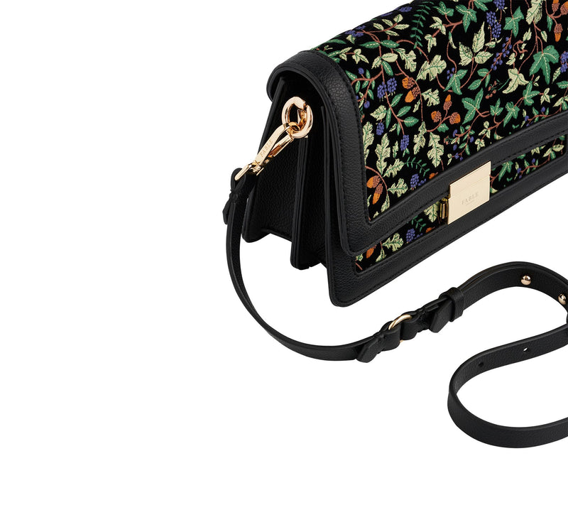 Fable England Cathy Black Embroidered Fold OverBag — View 5