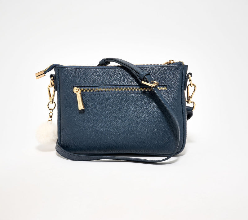Pom Pom London Leather Crossbody with Shoulder Strap & Card Case — View 3
