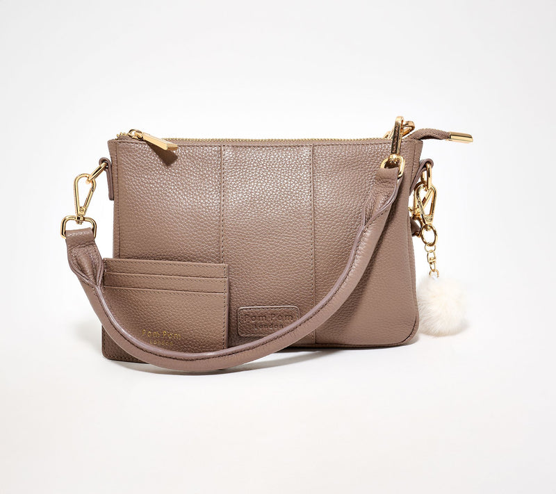 Pom Pom London Leather Crossbody with Shoulder Strap & Card Case — View 16