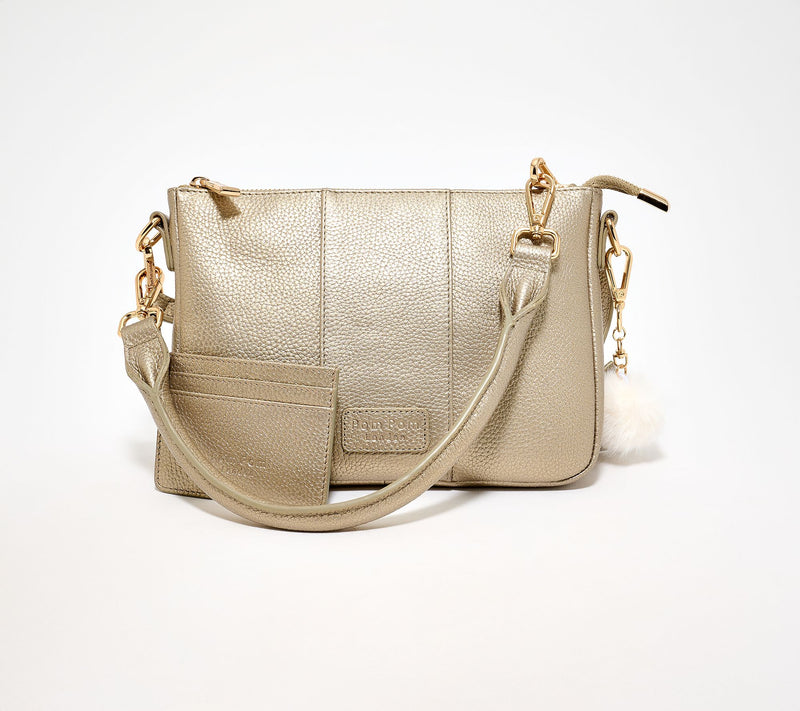 Pom Pom London Leather Crossbody with Shoulder Strap & Card Case — View 20