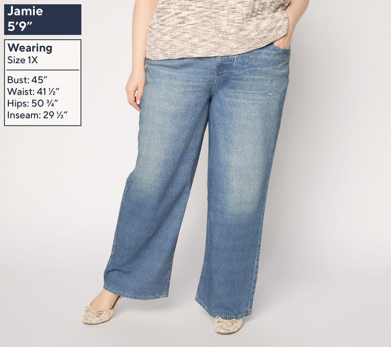AnyBody Petite Denim Effect French Terry Sweatpant Jean — View 8