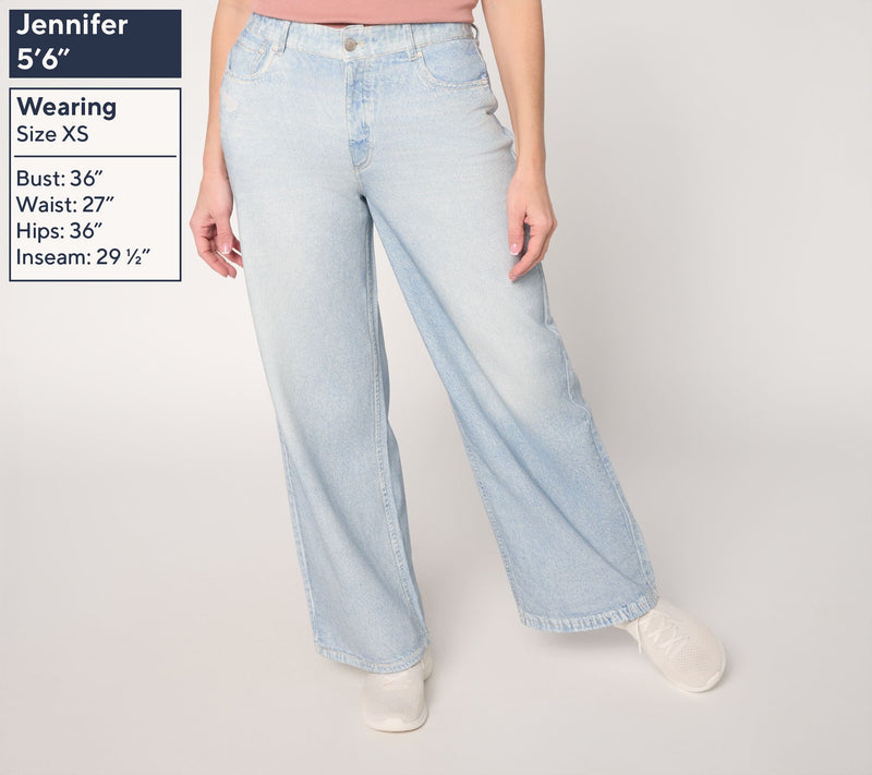 AnyBody Petite Denim Effect French Terry Sweatpant Jean — View 9