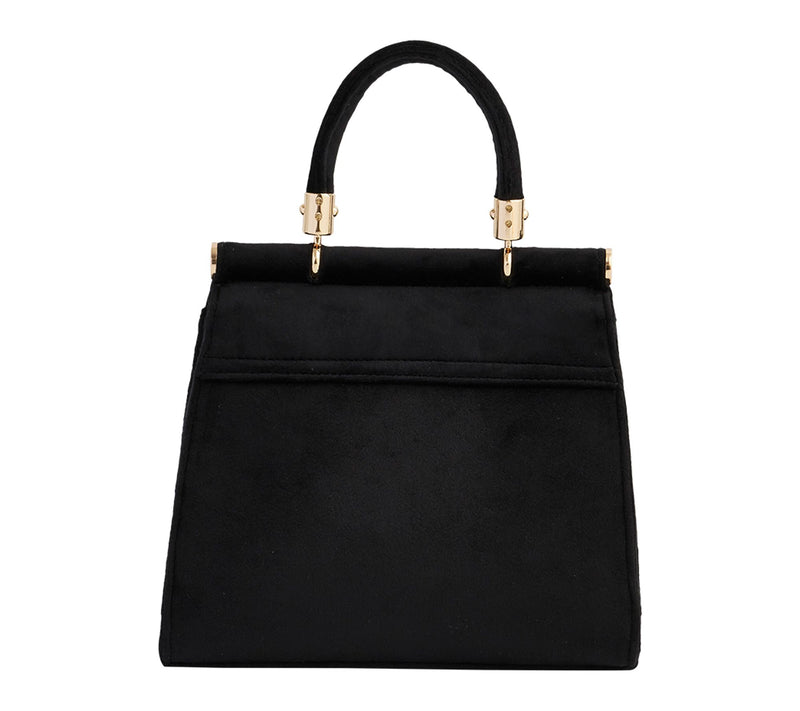 Fable England Embroidered Velvet Mini Black Tote Deer Moon — View 4