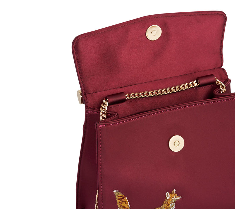 Fable England Fox Mushroom Embroidered Satin Tote — View 7