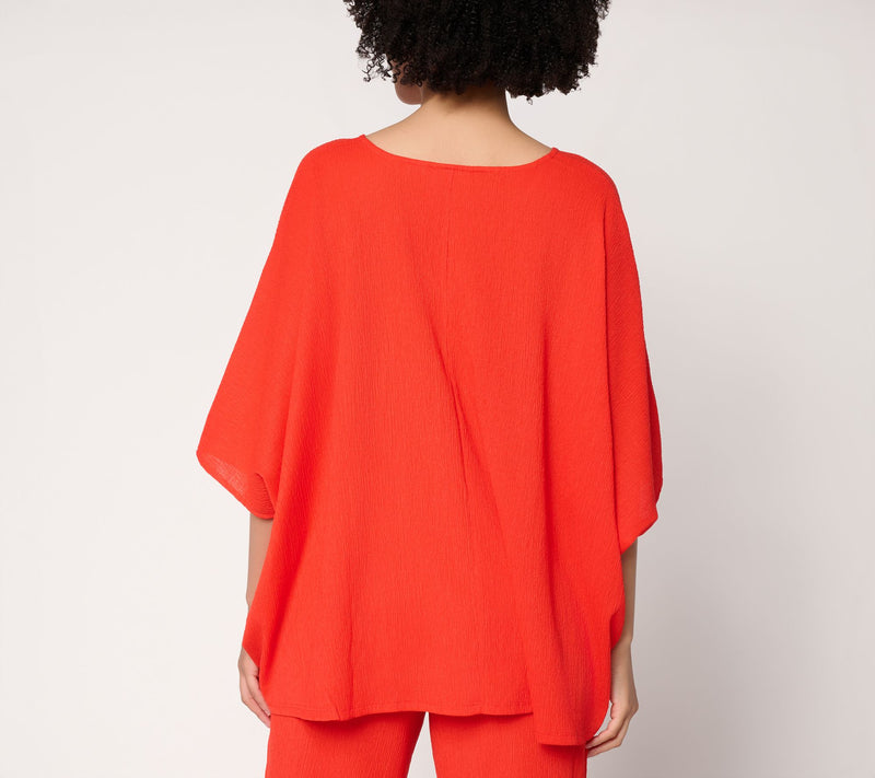 Brandis Dress Out Loud Caribbean Crinkle V-Neck Top — View 4