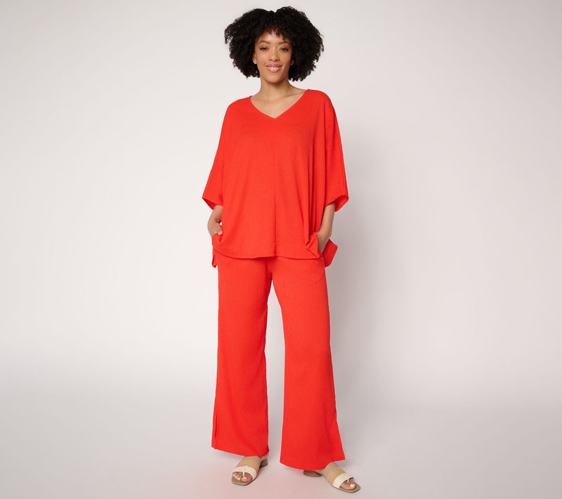 Brandis Dress Out Loud Caribbean Crinkle V-Neck Top — View 5