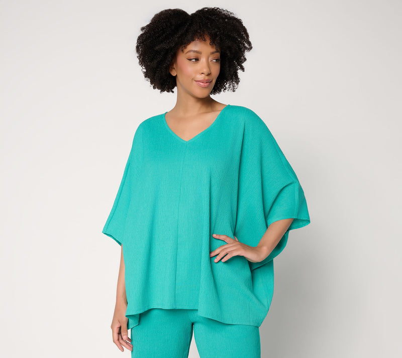 Brandis Dress Out Loud Caribbean Crinkle V-Neck Top — View 11