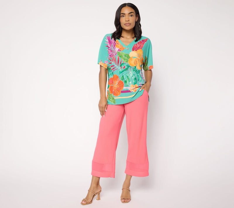 Brandis Dress Out Loud Discovery Knit Miami Palm Caftan Top — View 7