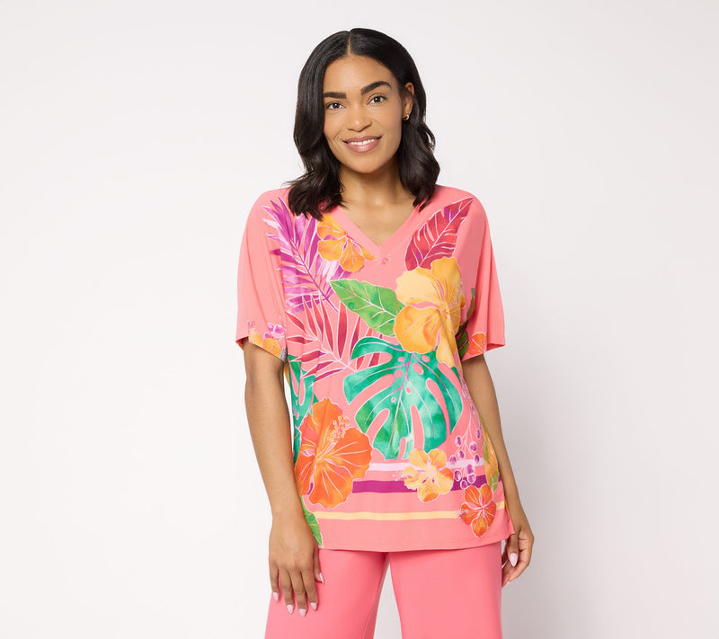 Brandis Dress Out Loud Discovery Knit Miami Palm Caftan Top — View 14