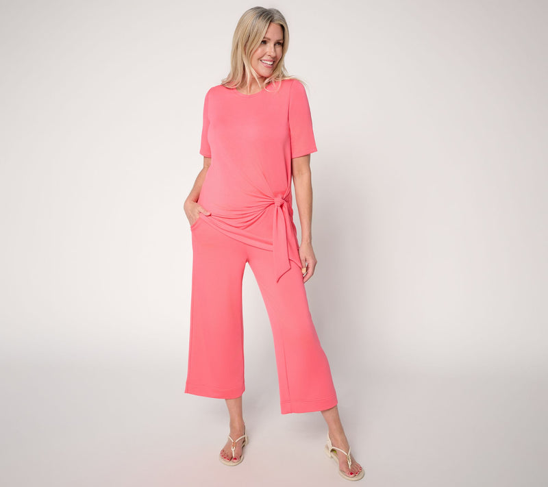 Brandis Dress Out Loud Acquitted Knit Petite Wide Leg Crop — View 5