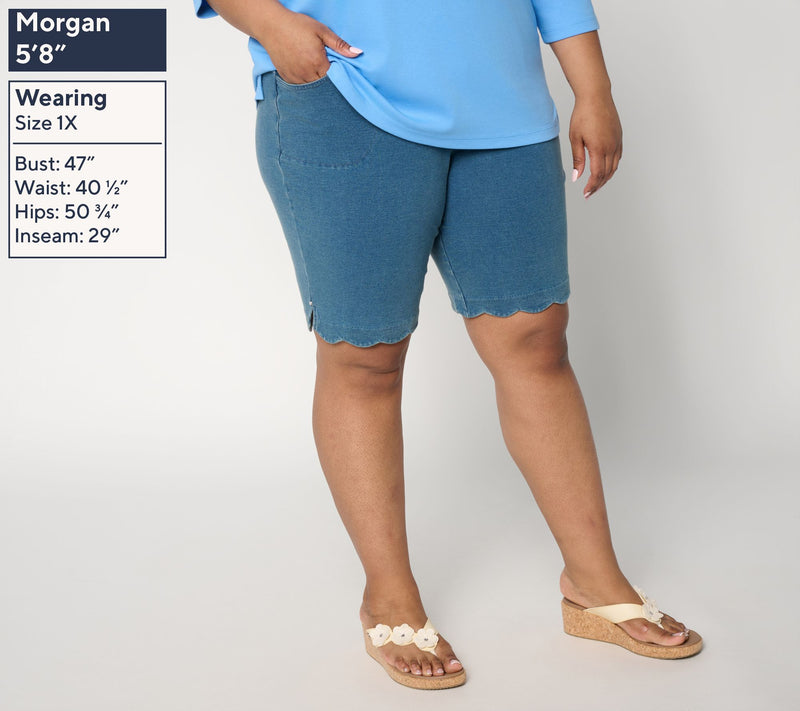 Quacker Factory DreamJeannes 10" Scalloped Short — View 2