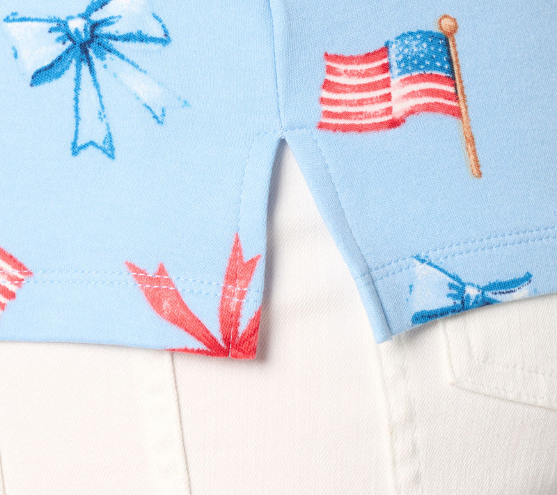 Quacker Factory God Bless America Printed Elbow Sleeve Top — View 6
