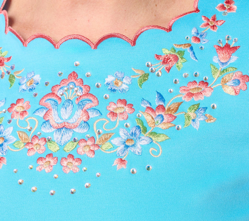 Quacker Factory Boho Babe Scalloped Neckline Top — View 6