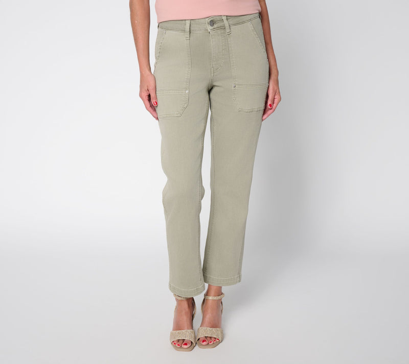 Warp & Weft Petite SBN Stretch Utility Staight-Leg Jeans — Main view