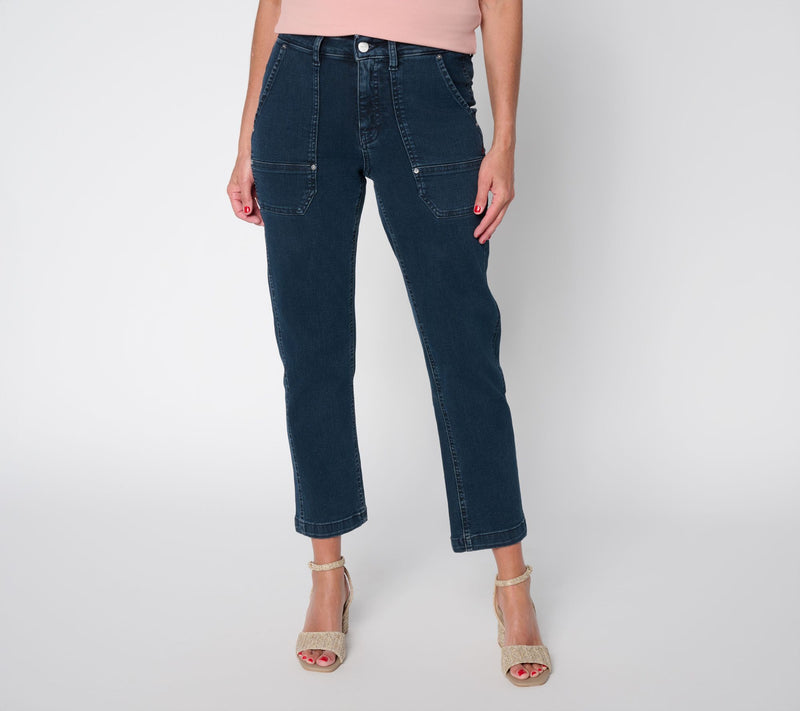 Warp & Weft Petite SBN Stretch Utility Staight-Leg Jeans — View 3