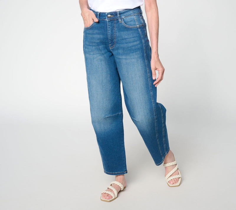 Warp & Weft Petite MYR Stretch Soft Curve Barrel Leg Jeans — View 5
