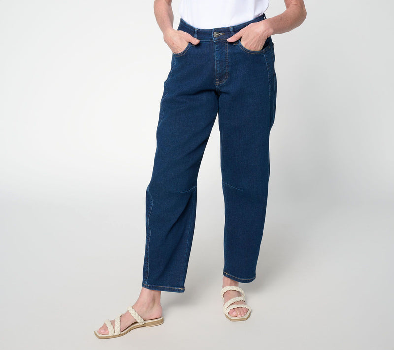 Warp & Weft Petite MYR Stretch Soft Curve Barrel Leg Jeans — View 3