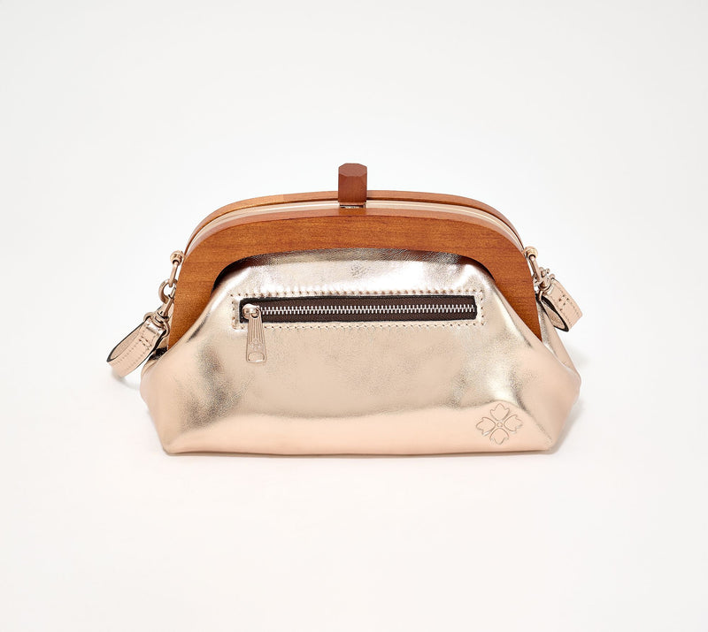 Patricia Nash Leather Joelle Wood Frame Clutch — View 3