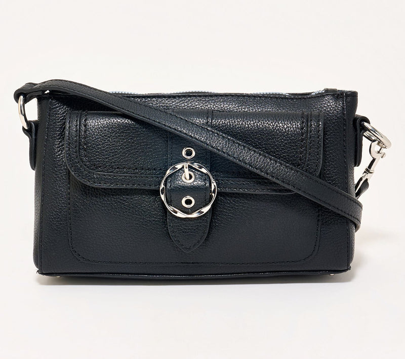 Kim Gravel Swift Leather Convertible Crossbody w/ RFID Wallet — View 10
