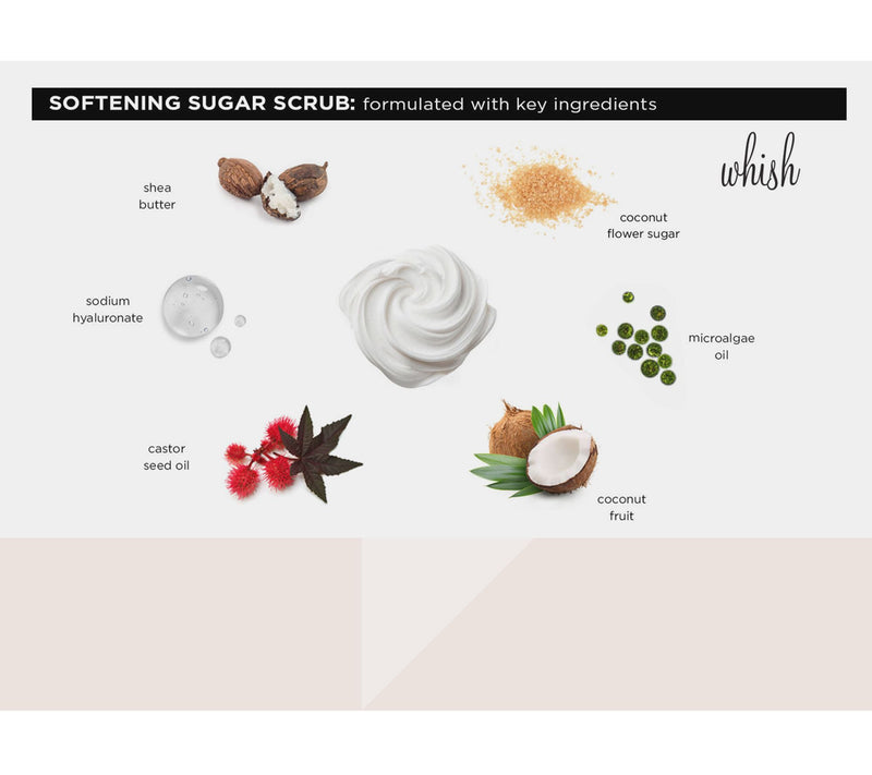 Whish Softening Sugar Scrub + Bath & Body Gel 2pc Set — View 3