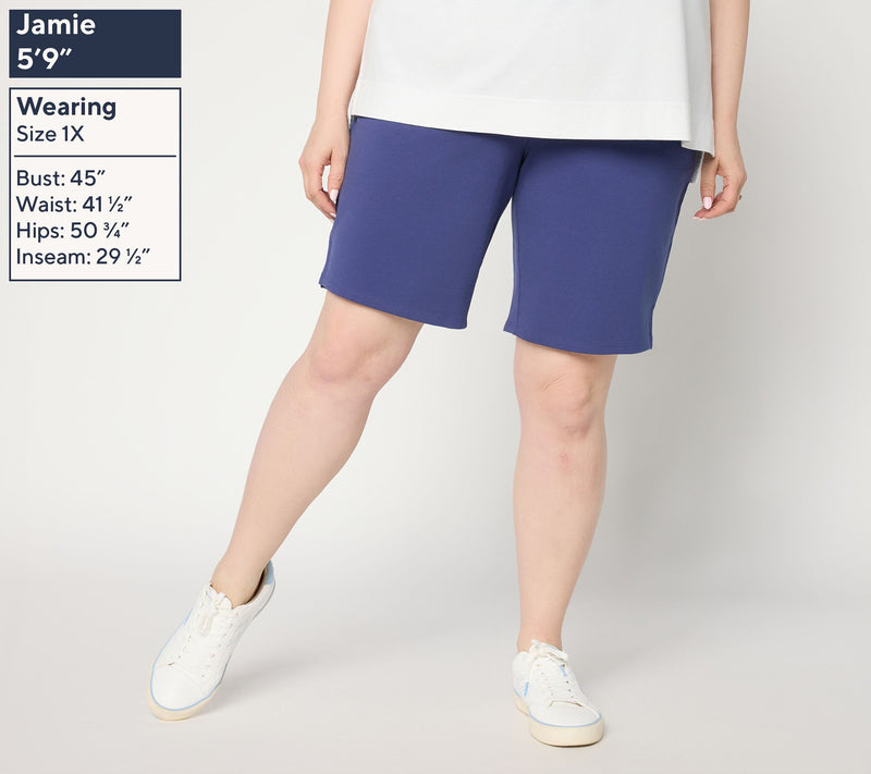 Denim & Co. Tall EasyWear French Terry Bermuda Shorts — View 5