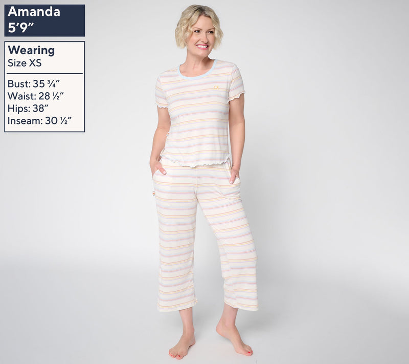 Ocean Pacific Brushed Knit Short Sleeve Pajama Set — View 2