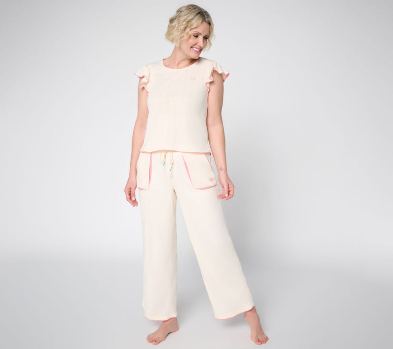 Ocean Pacific Ruffle Sleeve Pointelle Lounge Set — View 11